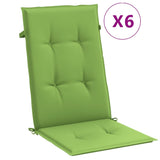 Coussins de chaise à dossier haut lot de 6 vert mélangé tissu