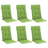 Coussins de chaise à dossier haut lot de 6 vert mélangé tissu