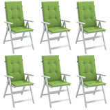 Coussins de chaise à dossier haut lot de 6 vert mélangé tissu