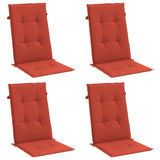 Coussins de chaise à dossier haut lot de 4 rouge mélangé tissu