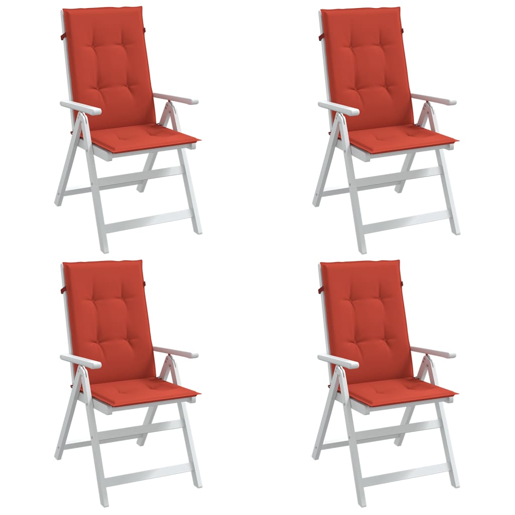 Coussins de chaise à dossier haut lot de 4 rouge mélangé tissu