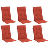 Coussins de chaise à dossier haut lot de 6 rouge mélangé tissu