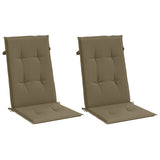 Coussins de chaise à dossier haut lot de 2 taupe mélangé tissu