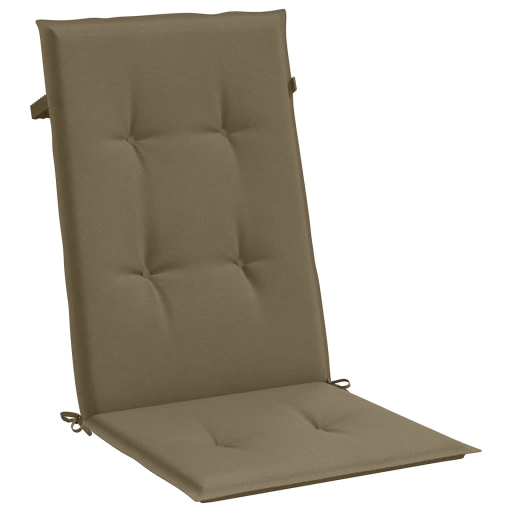 Coussins de chaise à dossier haut lot de 4 taupe mélangé tissu