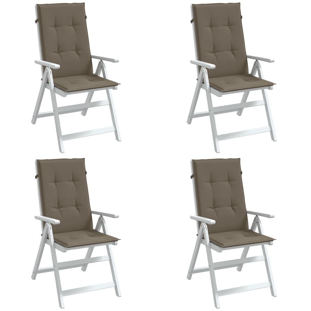 Coussins de chaise à dossier haut lot de 4 taupe mélangé tissu