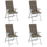 Coussins de chaise à dossier haut lot de 4 taupe mélangé tissu