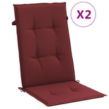 Coussins de chaise dossier haut lot de 2 rouge bordeaux mélangé