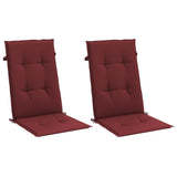 Coussins de chaise dossier haut lot de 2 rouge bordeaux mélangé