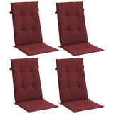 Coussins de chaise dossier haut lot de 4 rouge bordeaux mélangé