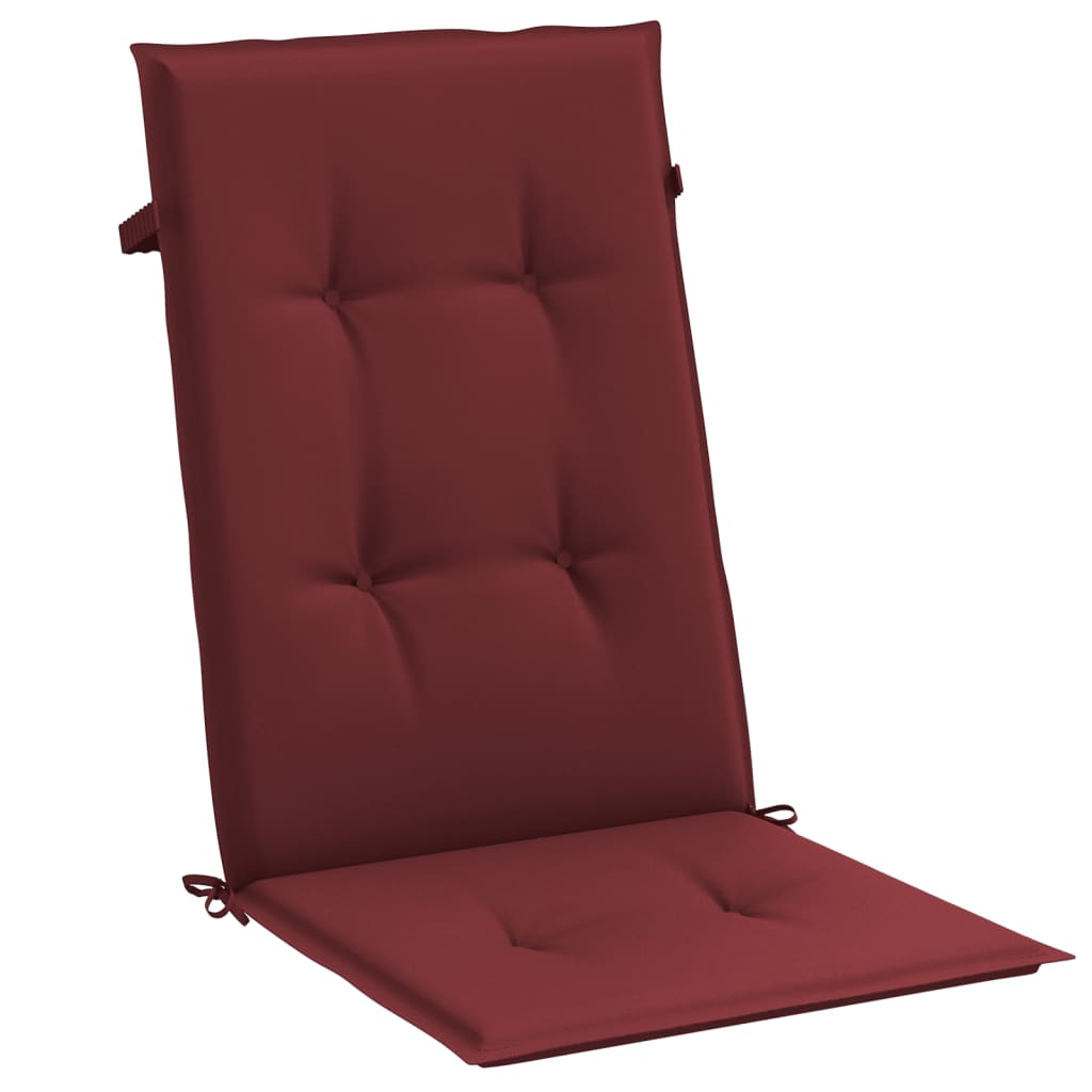 Coussins de chaise dossier haut lot de 4 rouge bordeaux mélangé