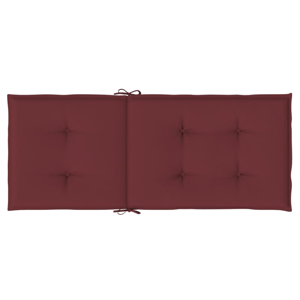 Coussins de chaise dossier haut lot de 6 rouge bordeaux mélangé