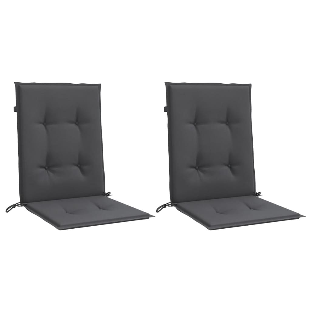 Coussins de chaise à dossier bas lot de 2 anthracite mélangé