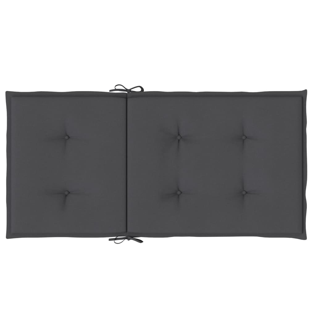 Coussins de chaise à dossier bas lot de 2 anthracite mélangé