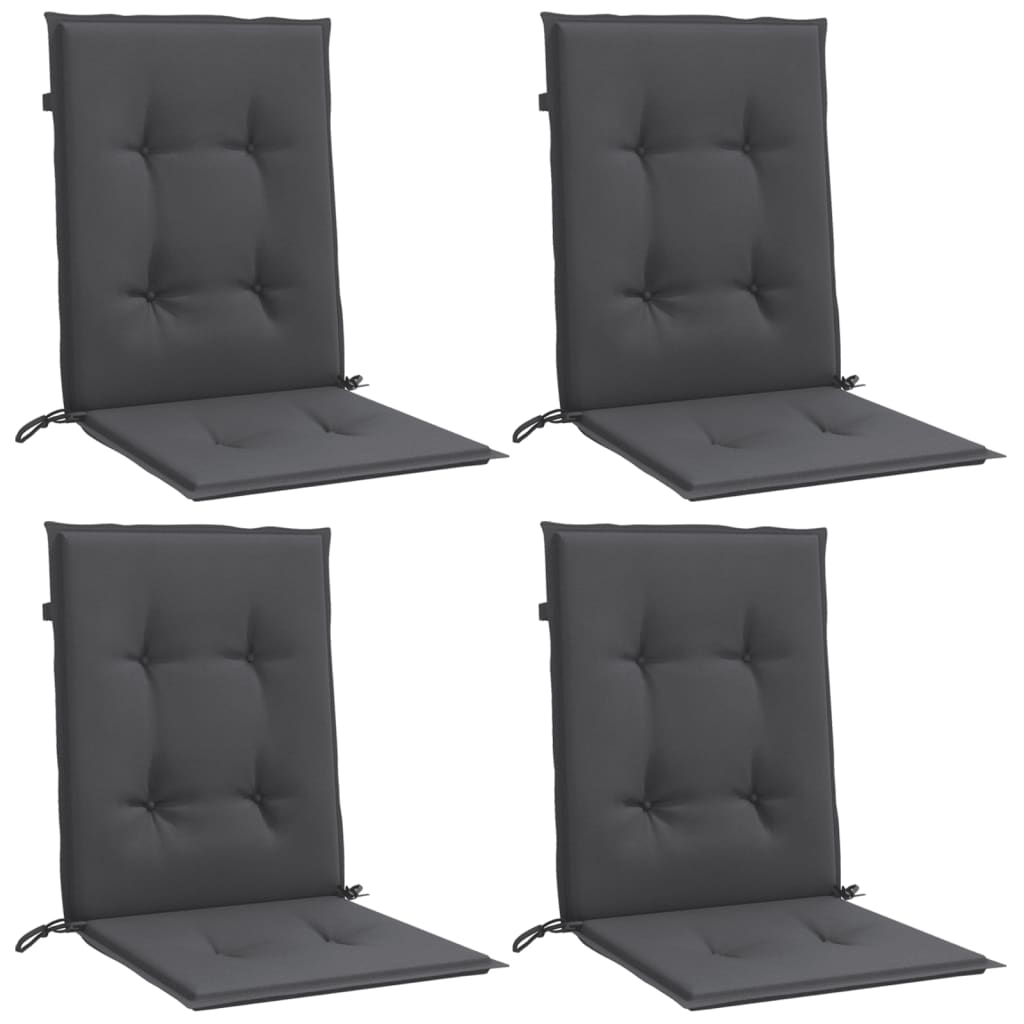 Coussins de chaise à dossier bas lot de 4 anthracite mélangé