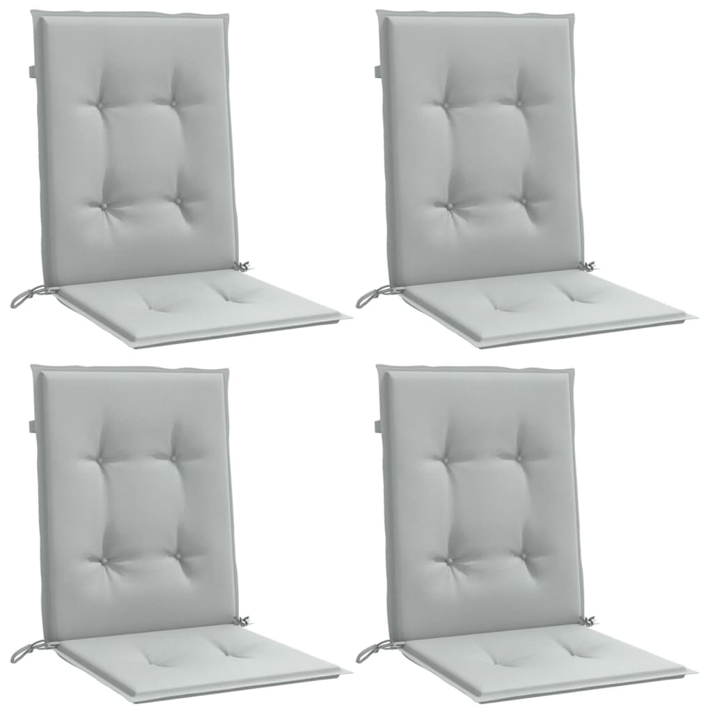 Low Back Chair Cushions Set of 4 Light Grey Mix