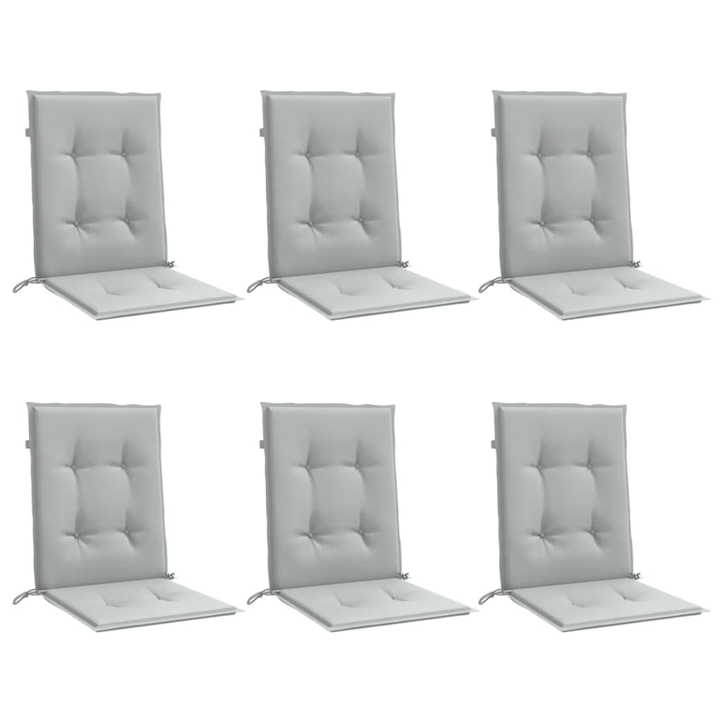 Coussins de chaise à dossier bas lot de 6 gris clair mélangé