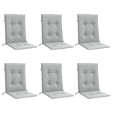 Coussins de chaise à dossier bas lot de 6 gris clair mélangé