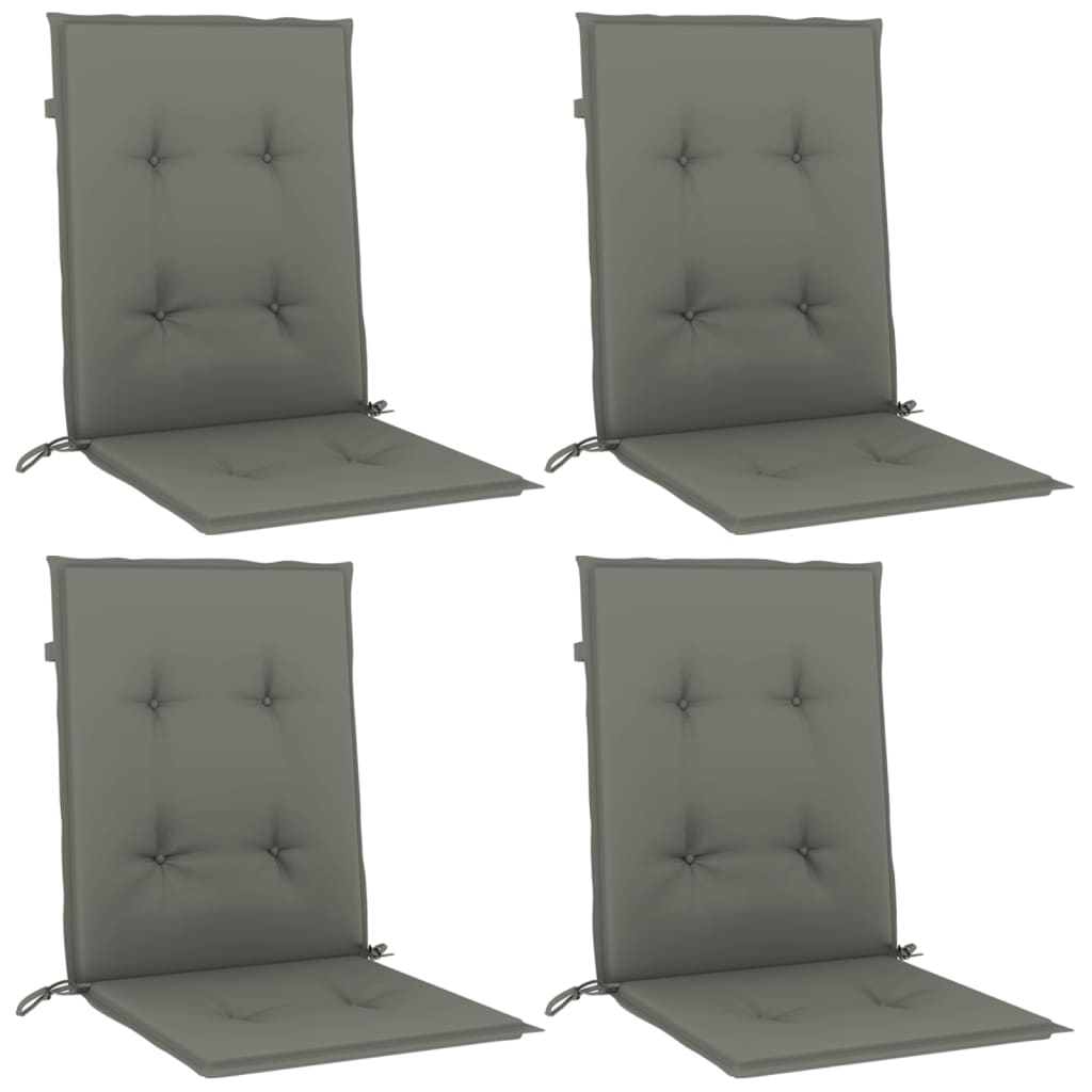 Coussins de chaise à dossier bas lot de 4 gris foncé mélangé