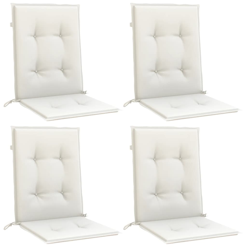 Coussins de chaise à dossier bas lot de 4 crème mélangé tissu