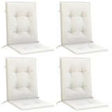 Coussins de chaise à dossier bas lot de 4 crème mélangé tissu