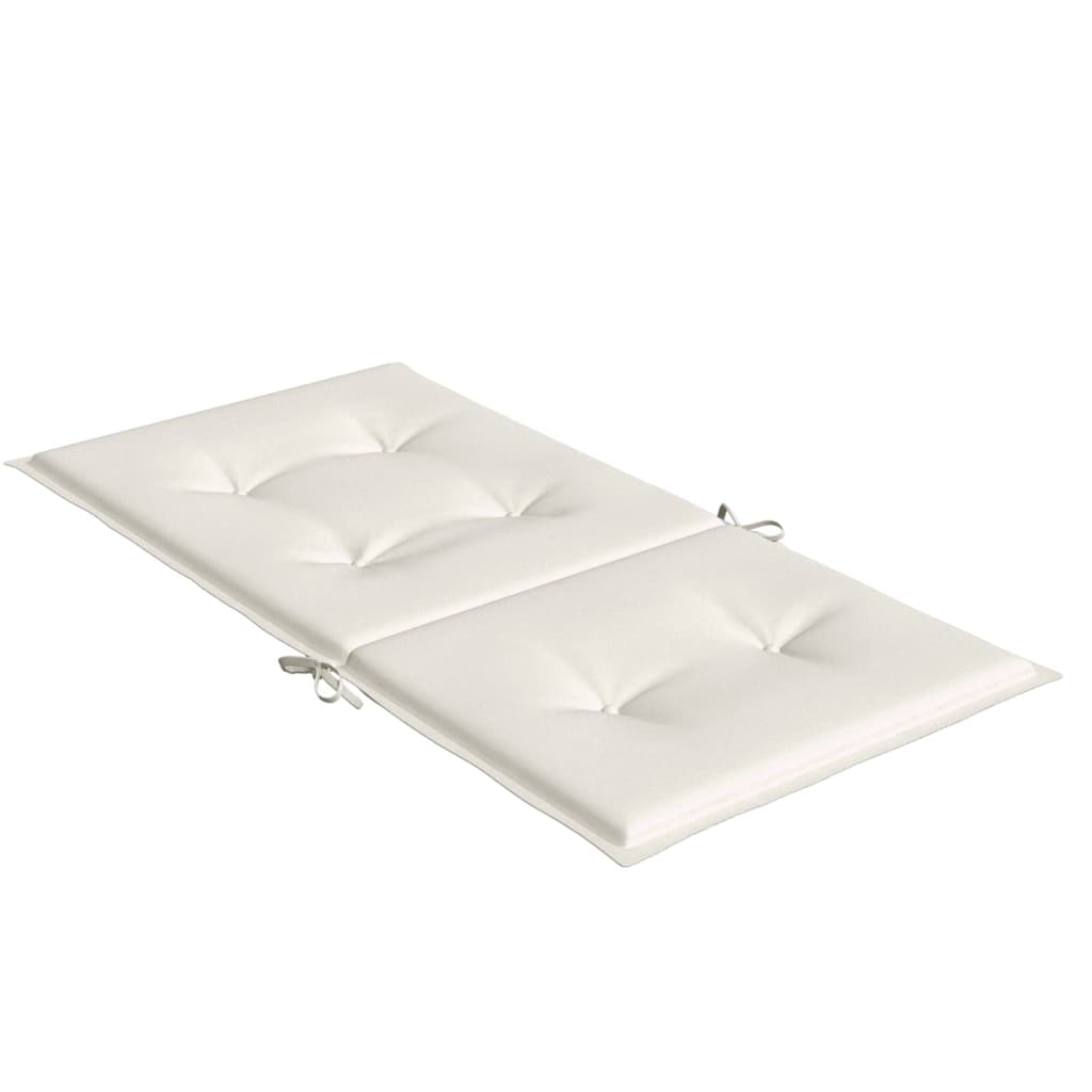 Coussins de chaise à dossier bas lot de 4 crème mélangé tissu