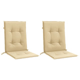 Coussins de chaise à dossier bas lot de 2 beige mélangé tissu