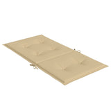 Coussins de chaise à dossier bas lot de 2 beige mélangé tissu