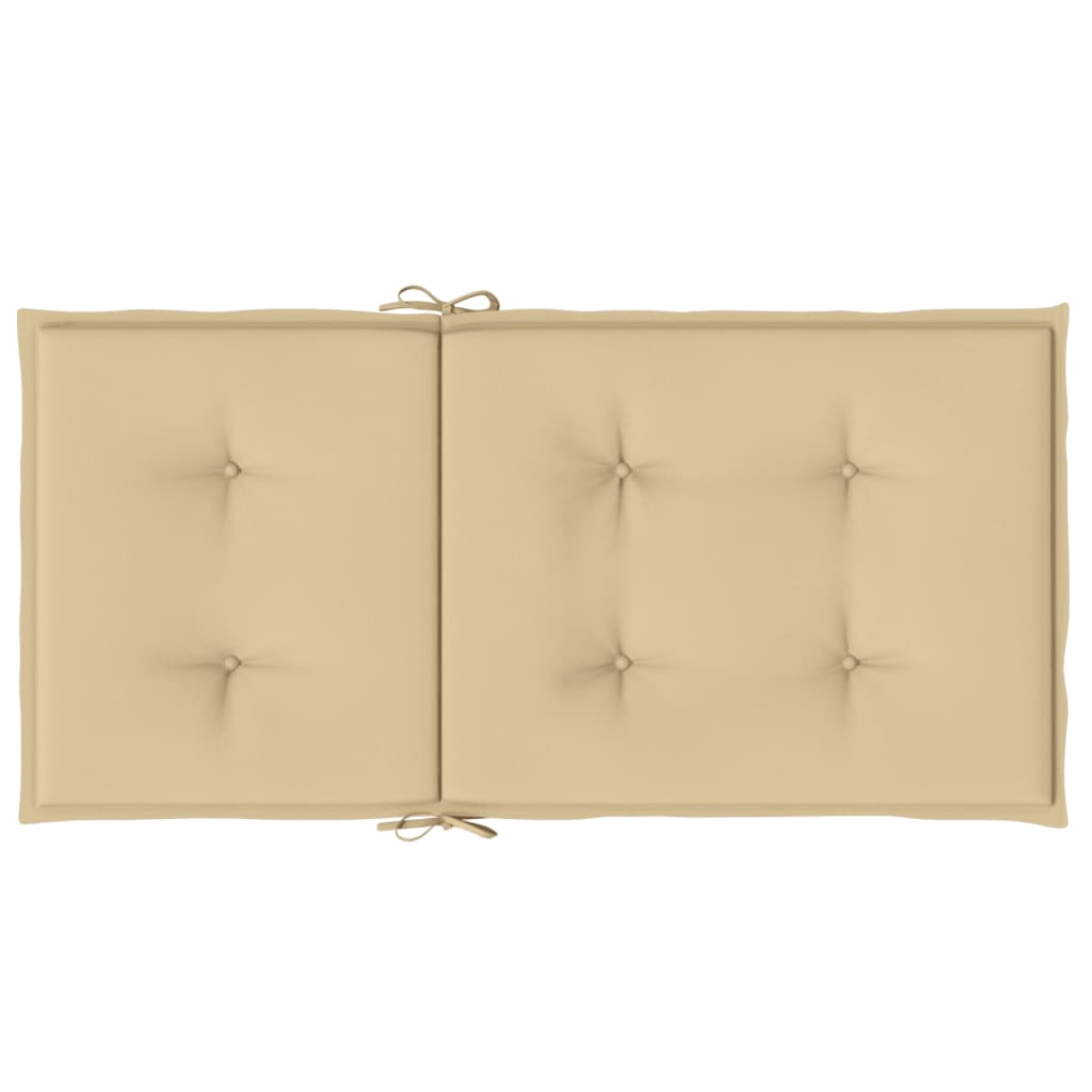 Coussins de chaise à dossier bas lot de 2 beige mélangé tissu