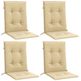 Coussins de chaise à dossier bas lot de 4 beige mélangé tissu