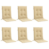 Coussins de chaise à dossier bas lot de 6 beige mélangé tissu