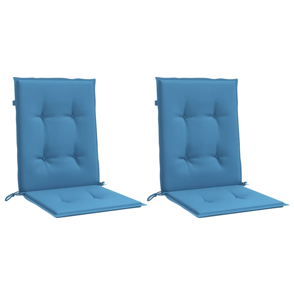 Coussins de chaise à dossier bas lot de 2 bleu mélangé tissu