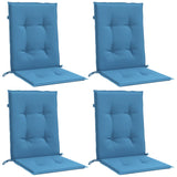 Coussins de chaise à dossier bas lot de 4 bleu mélangé tissu