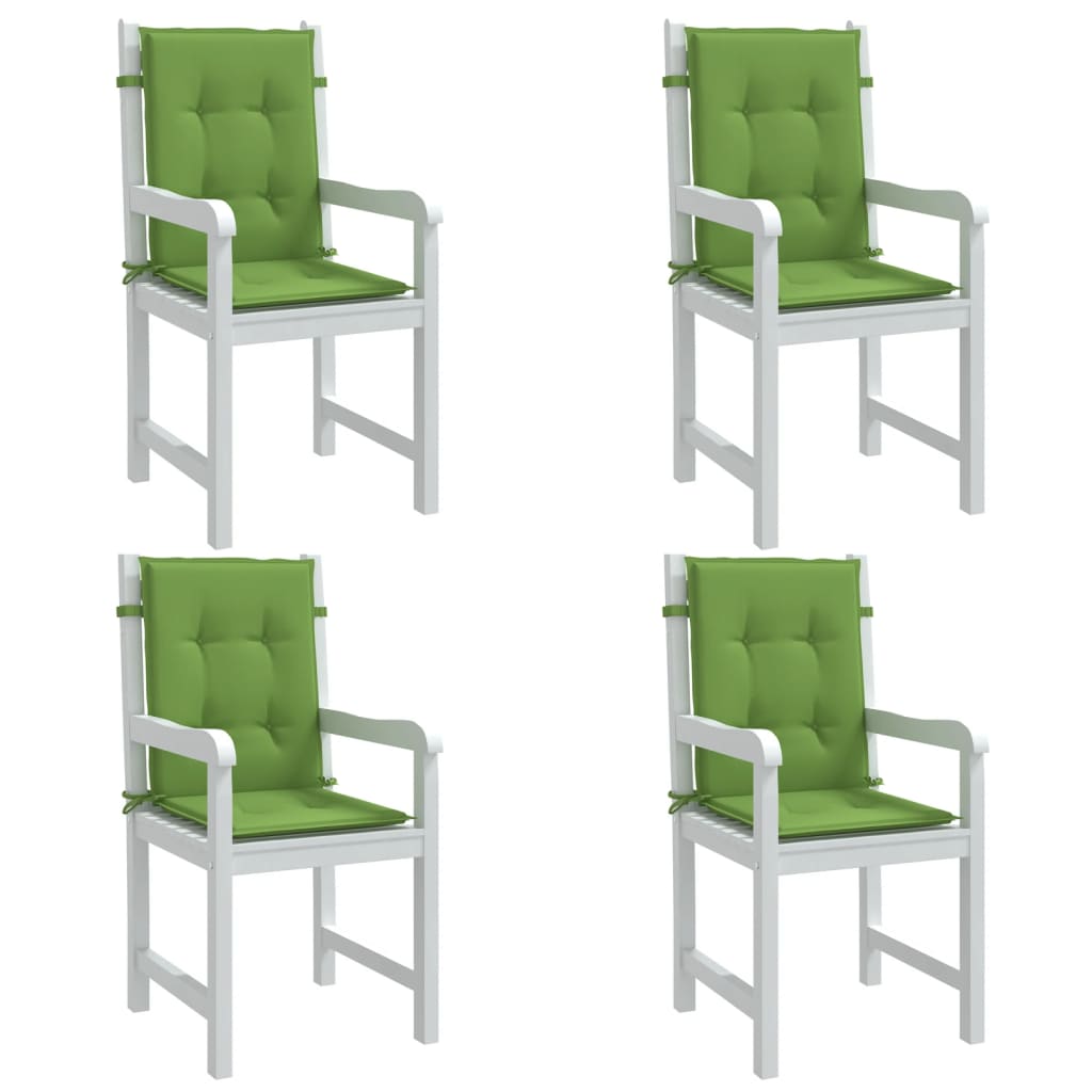 Coussins de chaise à dossier bas lot de 4 vert mélangé tissu