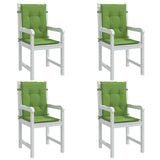 Coussins de chaise à dossier bas lot de 4 vert mélangé tissu