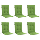 Coussins de chaise à dossier bas lot de 6 vert mélangé tissu