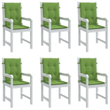 Coussins de chaise à dossier bas lot de 6 vert mélangé tissu