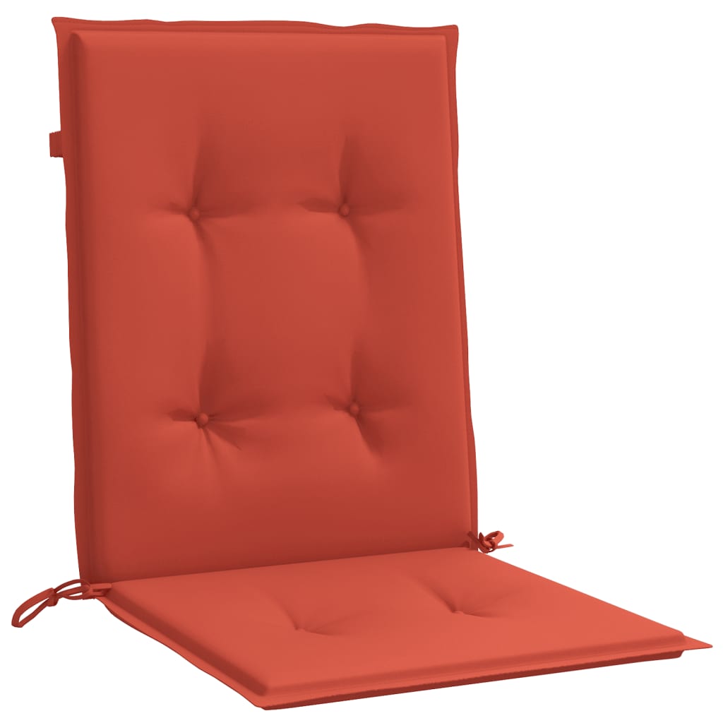 Coussins de chaise à dossier bas lot de 2 rouge mélangé tissu