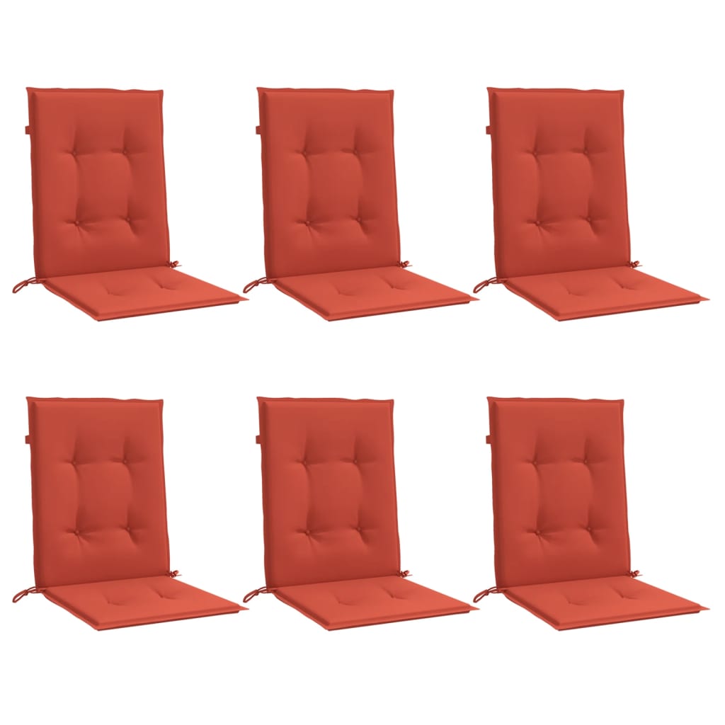 Coussins de chaise à dossier bas lot de 6 rouge mélangé tissu