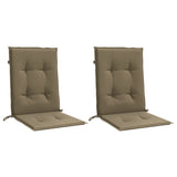 Coussins de chaise à dossier bas lot de 2 taupe mélangé tissu