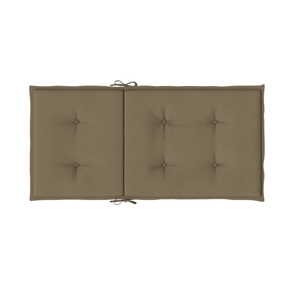 Coussins de chaise à dossier bas lot de 2 taupe mélangé tissu