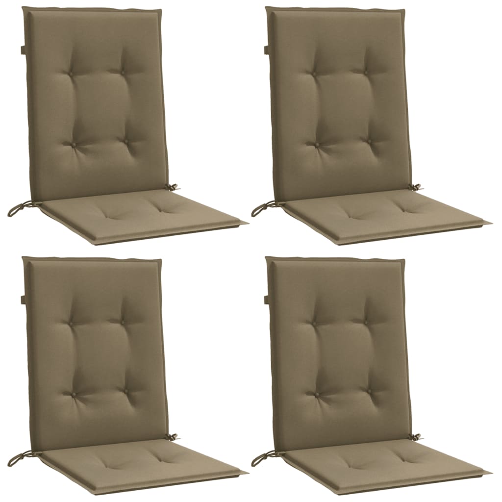 Coussins de chaise à dossier bas lot de 4 taupe mélangé tissu