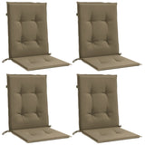 Coussins de chaise à dossier bas lot de 4 taupe mélangé tissu