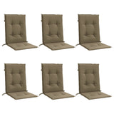 Coussins de chaise à dossier bas lot de 6 taupe mélangé tissu