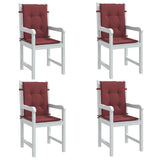 Coussins de chaise dossier bas lot de 4 rouge bordeaux mélangé