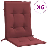 Coussins de chaise dossier bas lot de 6 rouge bordeaux mélangé