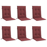 Coussins de chaise dossier bas lot de 6 rouge bordeaux mélangé