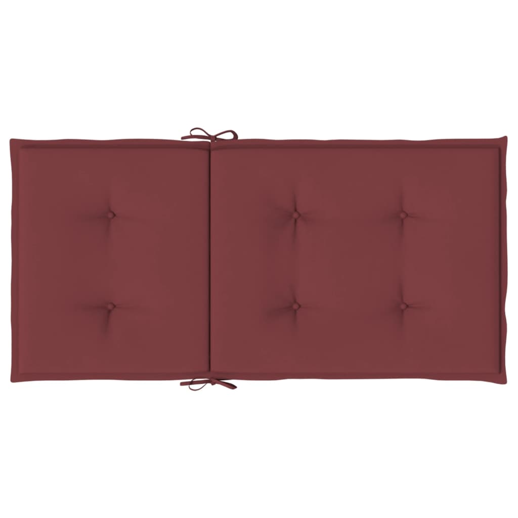 Coussins de chaise dossier bas lot de 6 rouge bordeaux mélangé