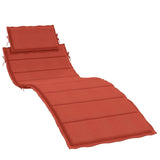 Coussin de chaise longue rouge mélangé 186x58x3 cm tissu