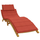 Coussin de chaise longue rouge mélangé 186x58x3 cm tissu