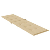 Coussin de chaise longue beige mélangé (75+105)x50x3 cm tissu